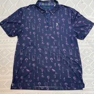 Willam Murray XL Polo Golf Shirt. Navy & Purple